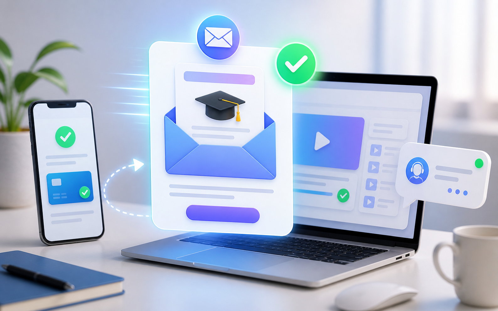 Minh họa email gửi thông tin khóa học sau khi thanh toán